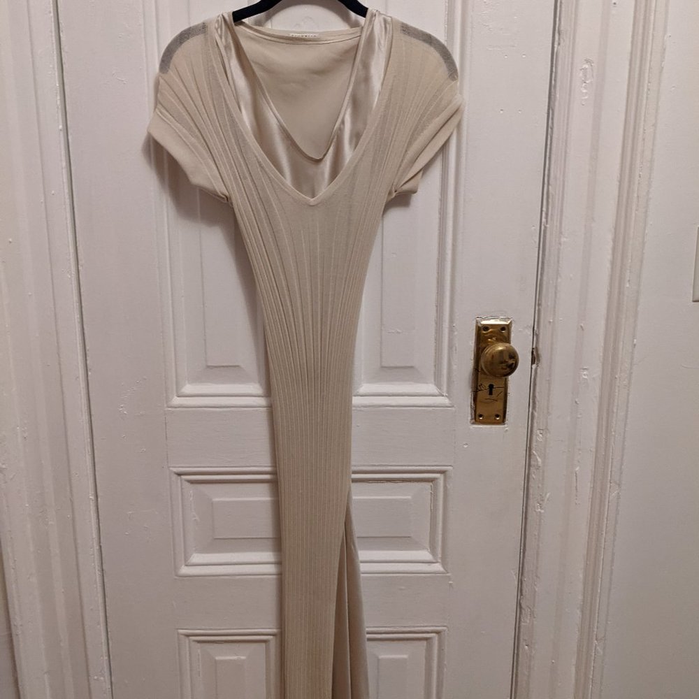 Brunello Cucinelli Knit Dress with Silk Slip